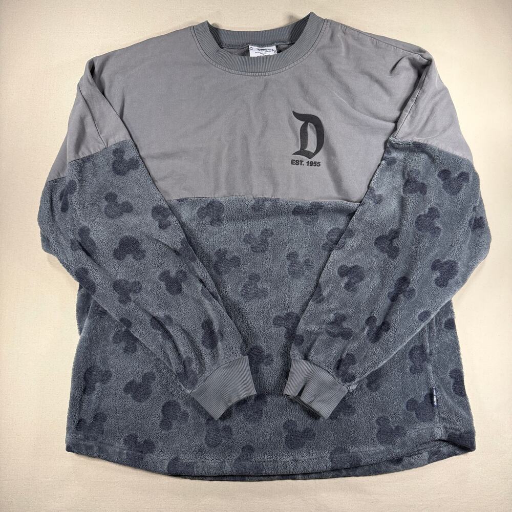 Disneyland Resort Fleece Mickey Mouse Spirit Jersey Size XXL Grey Pullover